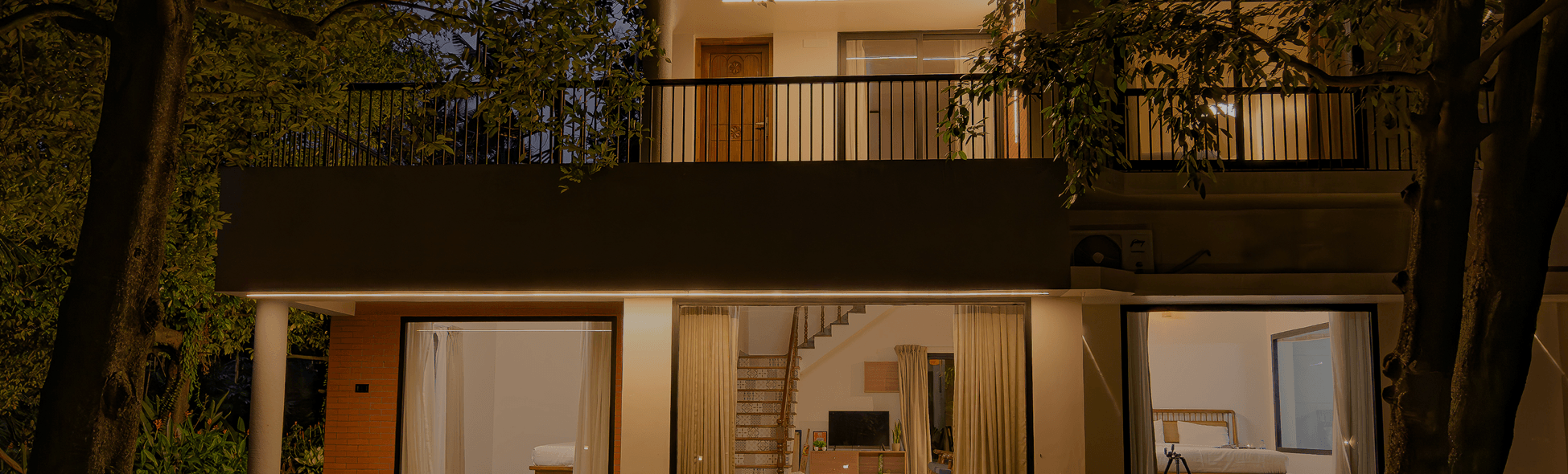 Luxury beach resort at sunset